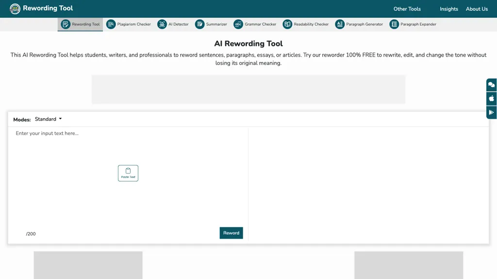 Rewording Tool screenshot