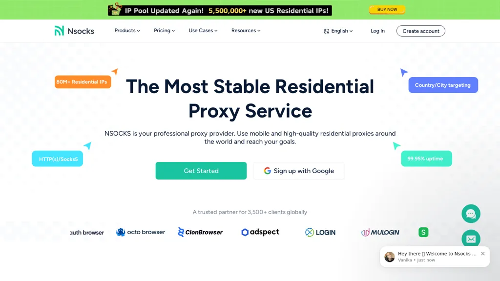 NSocks.com screenshot