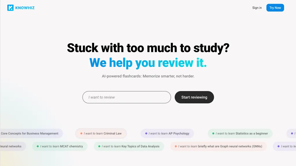 KnoWhiz screenshot