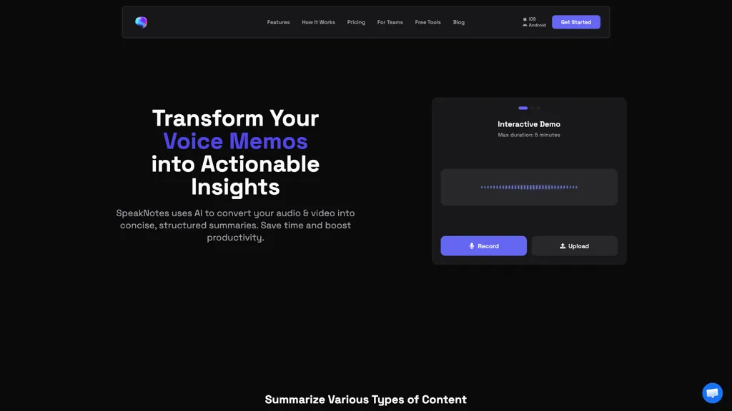 SpeakNotes screenshot