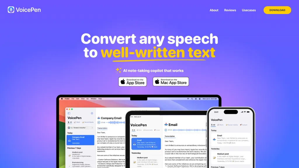 Voicepen screenshot