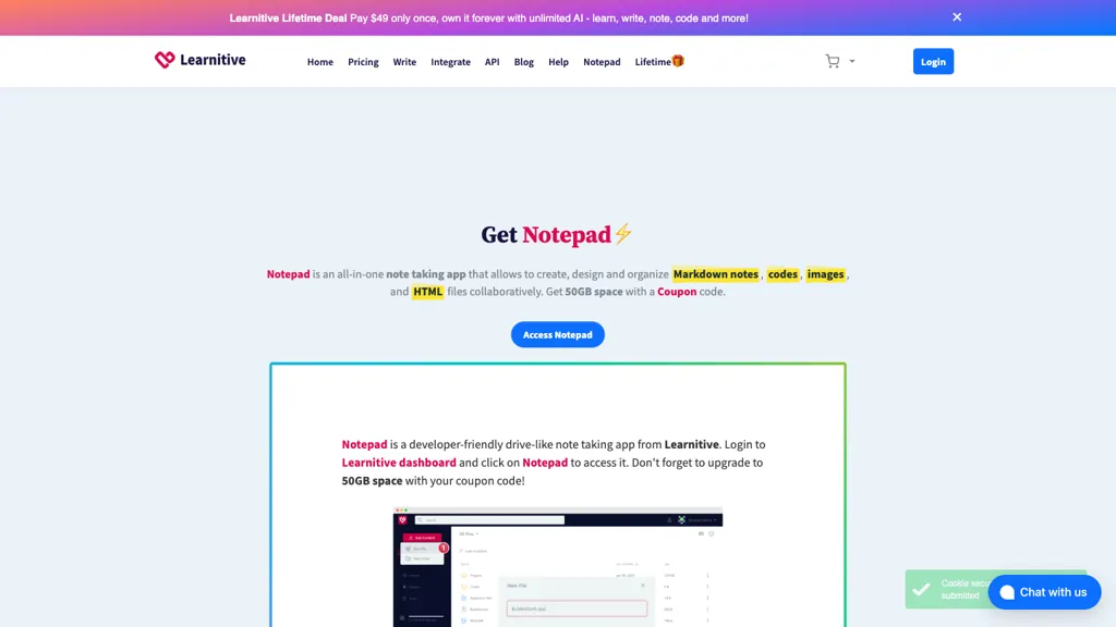 Notepad screenshot