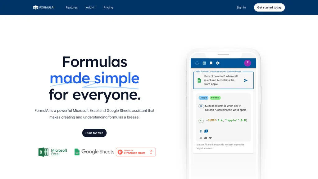 Formulai screenshot
