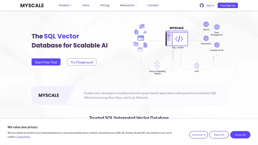 myscale.com screenshot